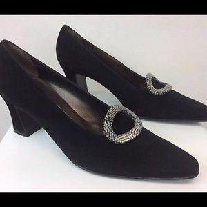 Salvatore Ferragamo Shoes Black Suede Size 9 AA